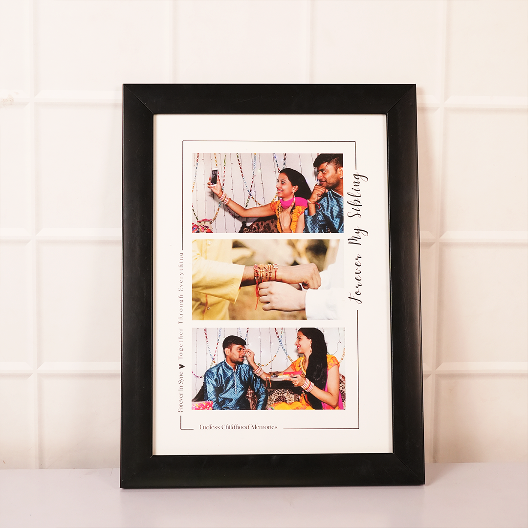 Personalized  LOVEING Brother Sister Photo ON RAKHI Frame Gift