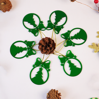Set-6 Christmas Tree Ornament Cutouts – Green