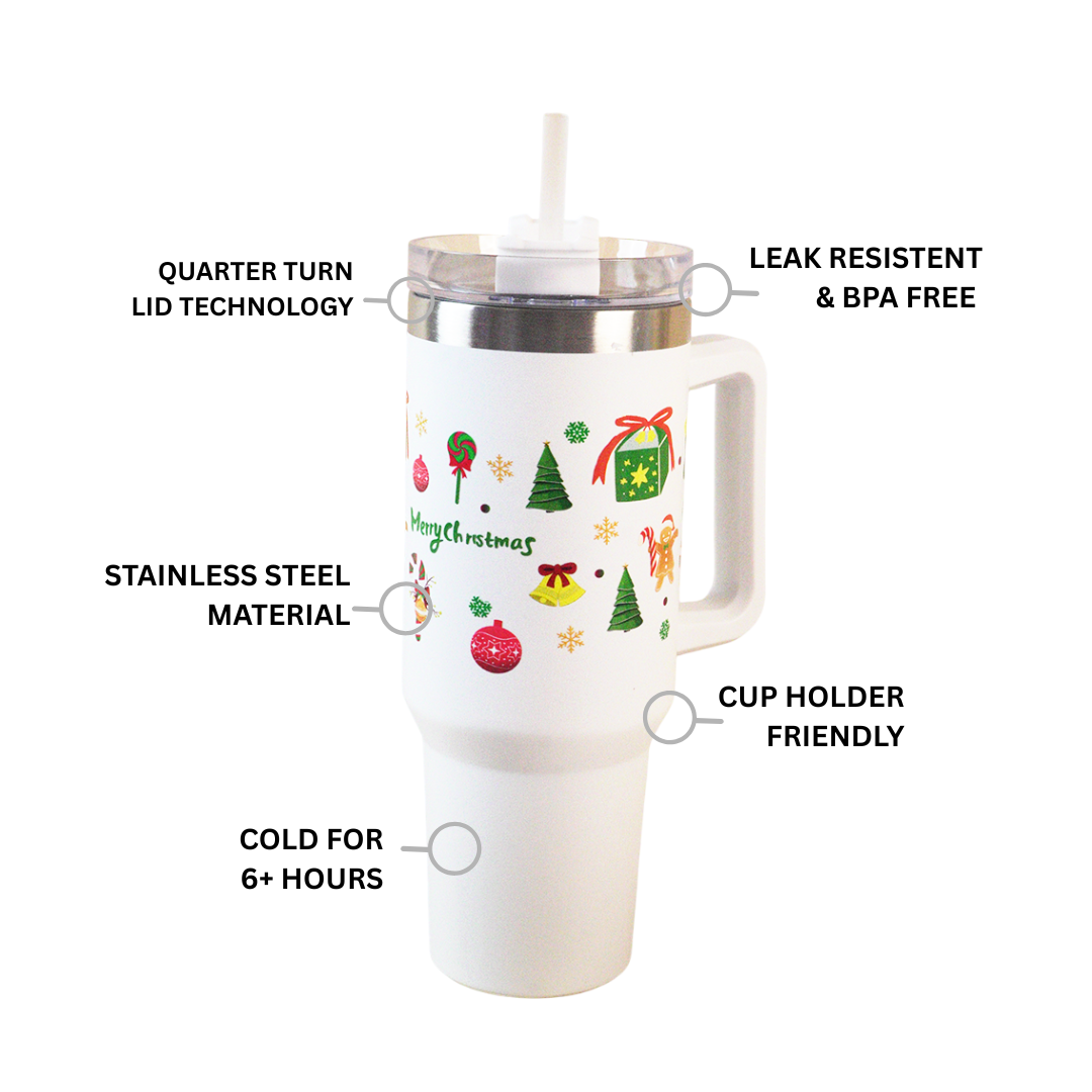Merry Christmas White Insulated Tumbler