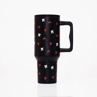 Cherry Daze  🍒 Leakproof Stainless Steel Tumbler in Black