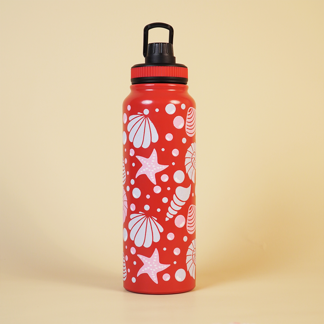 Ocean Shell Print Stainless Steel Water Bottle