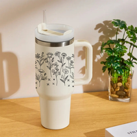 Minimal Floral Line Art Tumbler