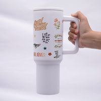 Faith & Scripture Stainless Steel Travel Tumbler with Handle & Leakproof Lid | Double Wall Vacuum Insulated Coffee Mug