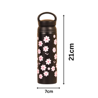 Daisy Bloom Vacuum Insulated Tumbler – 490ml Hot & Cold Stainless Steel Bottle with Carry Loop Lid