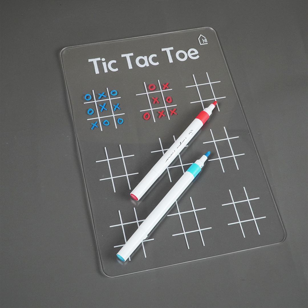 Reusable Tic Tac Toe Learning Board for Kids with pen box & Cleaning Cloth