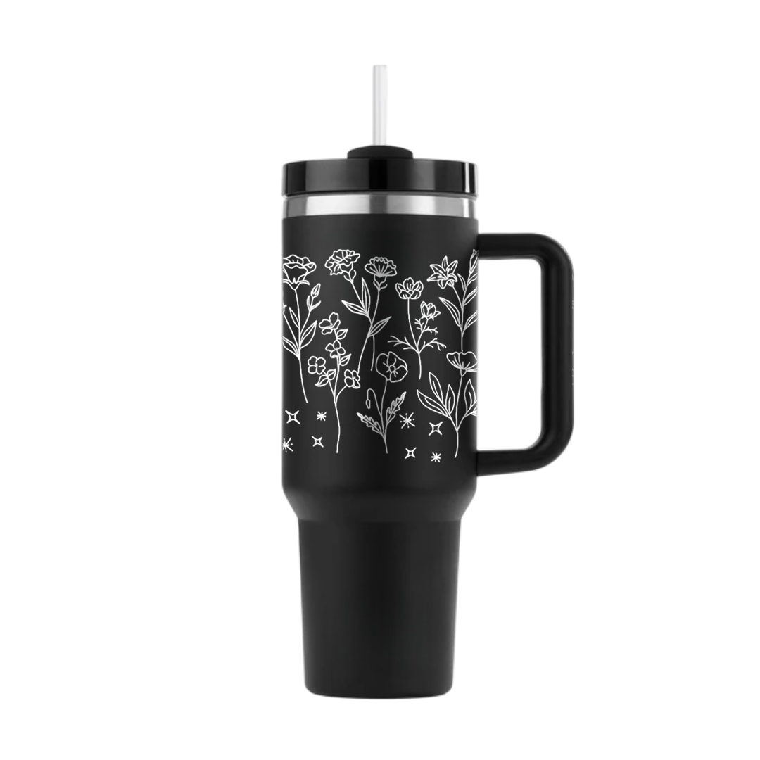 Minimal Floral Line Art Tumbler