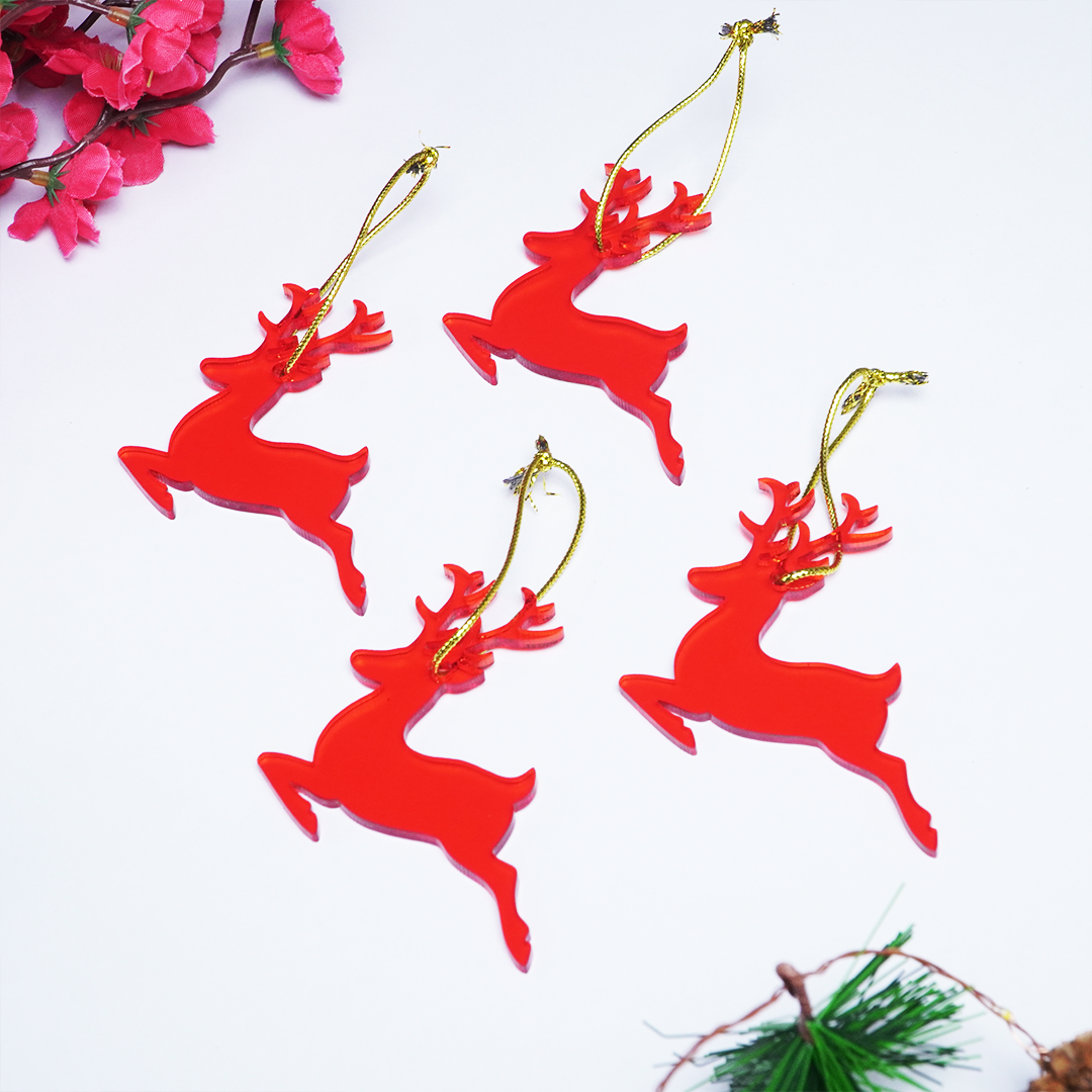 Red Deer designed Christmas Decoration Ornaments- Set of 6