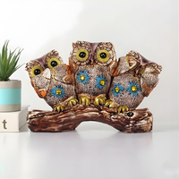 WiseCharm™ Owl Family Showpiece – Resin Decor with Artistic Detailing