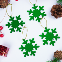 Green Snowflake Christmas Ornaments – Set of 6
