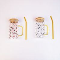 Set of 2 Sweet Hearts & Blooms Glass Tumbler Set