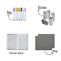 Monthly Acrylic Reusable Fridge Planner with To-Do and Priorities Blocks | Pens and Reg