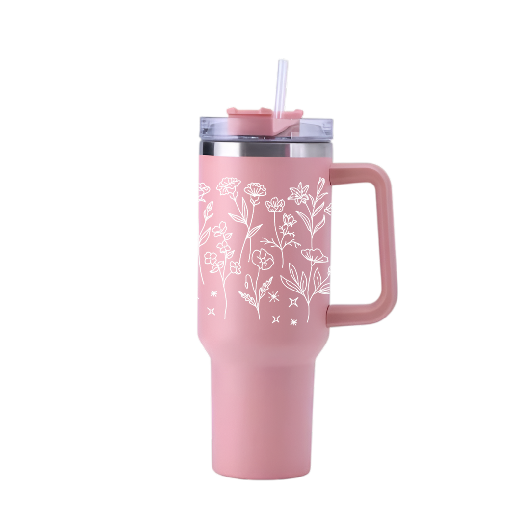 Minimal Floral Line Art Tumbler