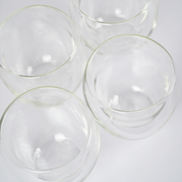 Double Wall Glass Cups | Heat Resistant Clear Glass for Coffee, Tea & Drinks