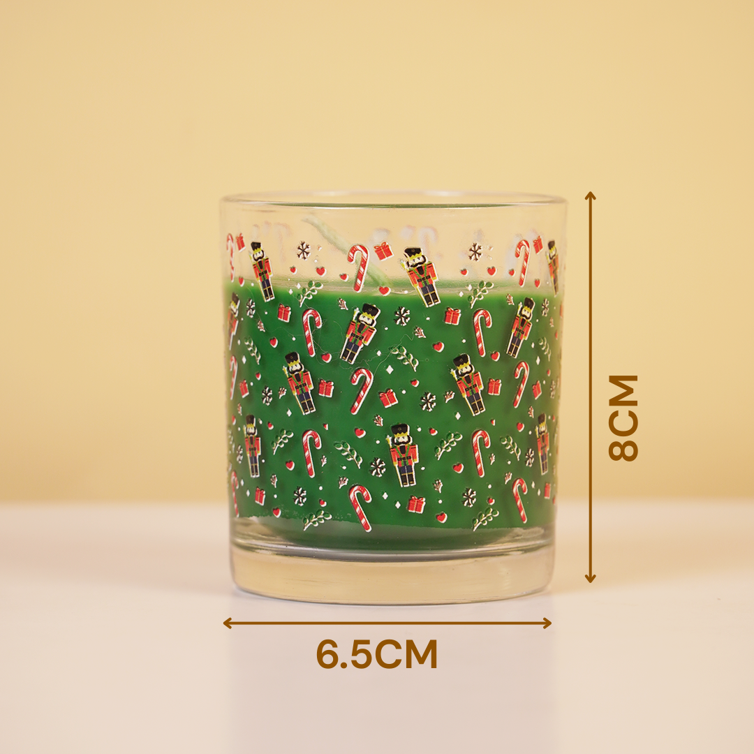 Set-3 Christmas Nutcracker Scented Glass Candles