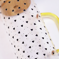 Set of 2 Sweet Hearts & Blooms Glass Tumbler Set