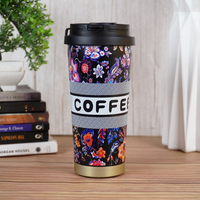 Floral Print Coffee Travel Tumbler