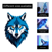 Wolf Neon LED Wall Light – Acrylic Neon Sign | Modern Animal Wall Décor