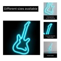 Neon Strings – Electric Guitar Wall Art