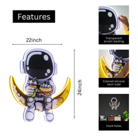 Astronaut Neon LED Wall Light – Space Neon Sign | Astronaut Moon Wall Décor
