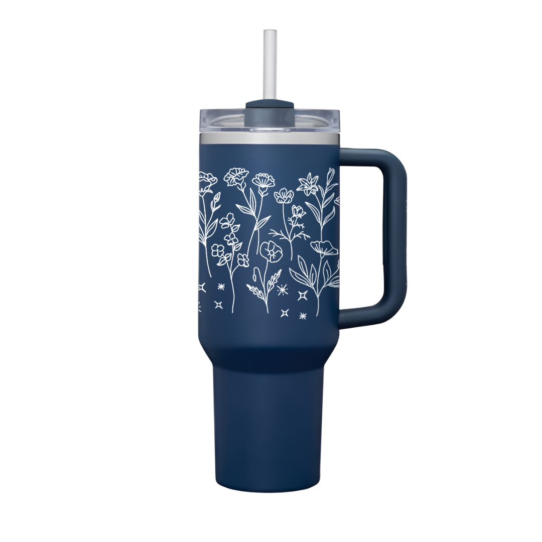 Minimal Floral Line Art Tumbler