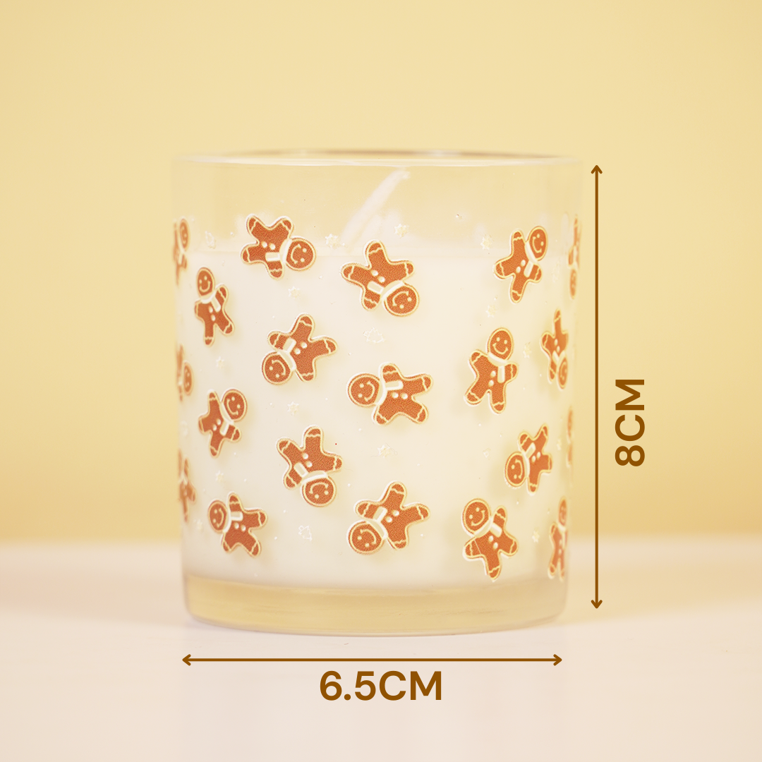 Set-3 Christmas Gingerbread Scented Glass Candles