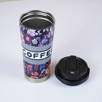 Floral Print Coffee Travel Tumbler