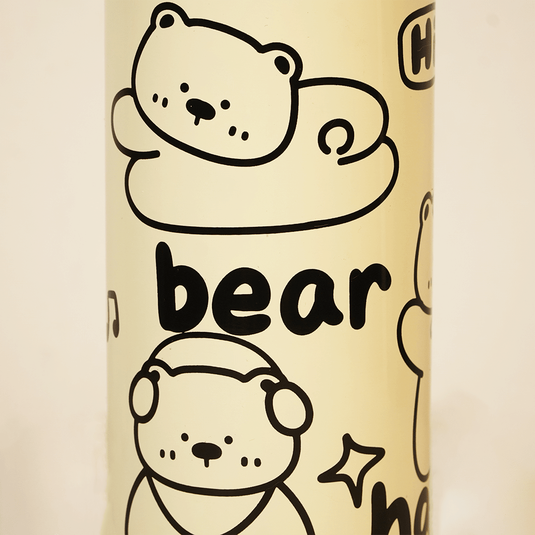 Happy Bear Stainless Steel Water Bottle - Memories InsiteHAPPY BLACK BEAR SHIPPER BOTTLE - 650 ML
