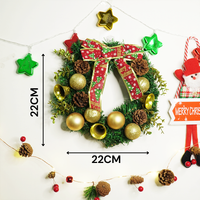 Elegant Golden Bell & Pinecone Christmas Wreath