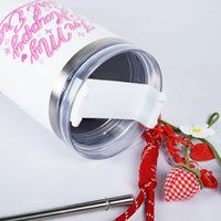 In My Happy Girl Era Printed Tumbler with Handle & Charm | Reusable Travel Cup | Cute Everyday Drinkware