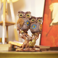 OwlBond™ Resin Decor Showpiece – Couple Owl Figurine on Tree