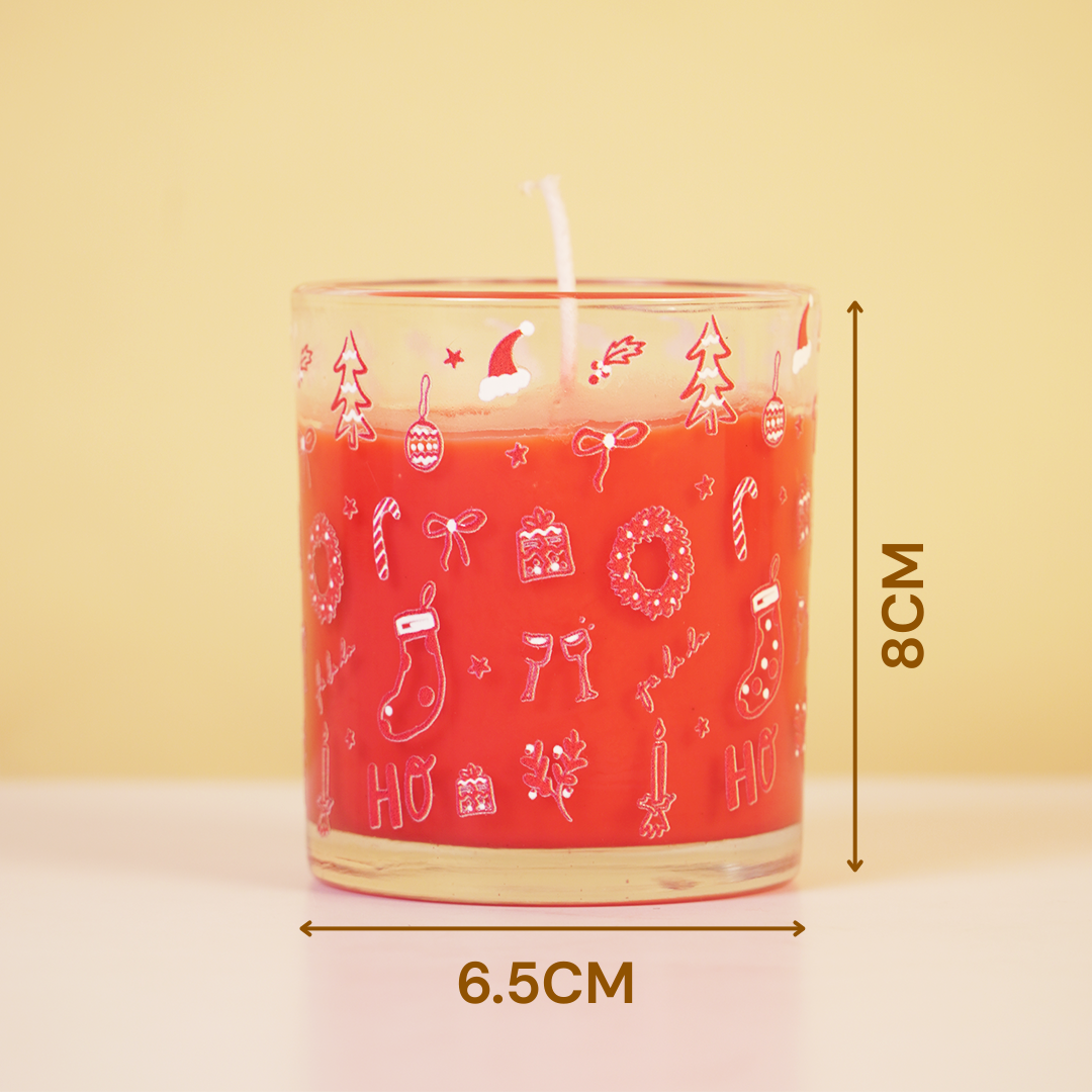 Set-3 Christmas Ho Ho Ho Scented Glass Candles