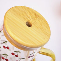 Set of 2 Sweet Hearts & Blooms Glass Tumbler Set