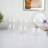 Double Wall Glass Cups | Heat Resistant Clear Glass for Coffee, Tea & Drinks