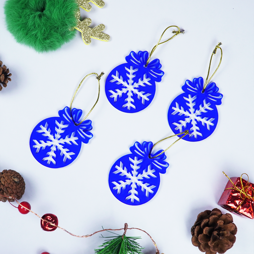 Blue Snowflake Christmas Hanging Ornament