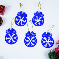 Blue Snowflake Christmas Hanging Ornament