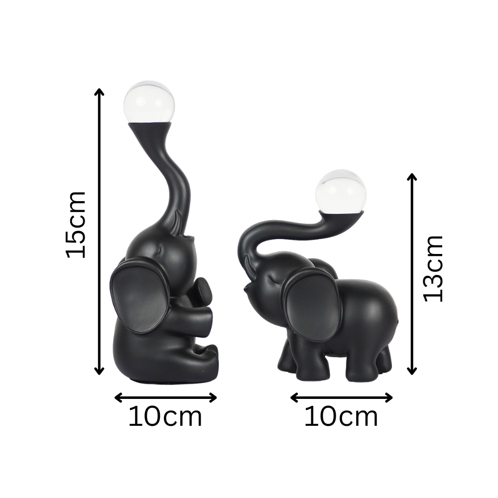 EleGlow™ Elephant Decor Showpiece – Modern Resin Art Sculpture with Light Accent set