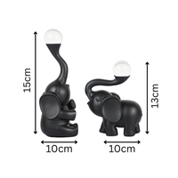 EleGlow™ Elephant Decor Showpiece – Modern Resin Art Sculpture with Light Accent set