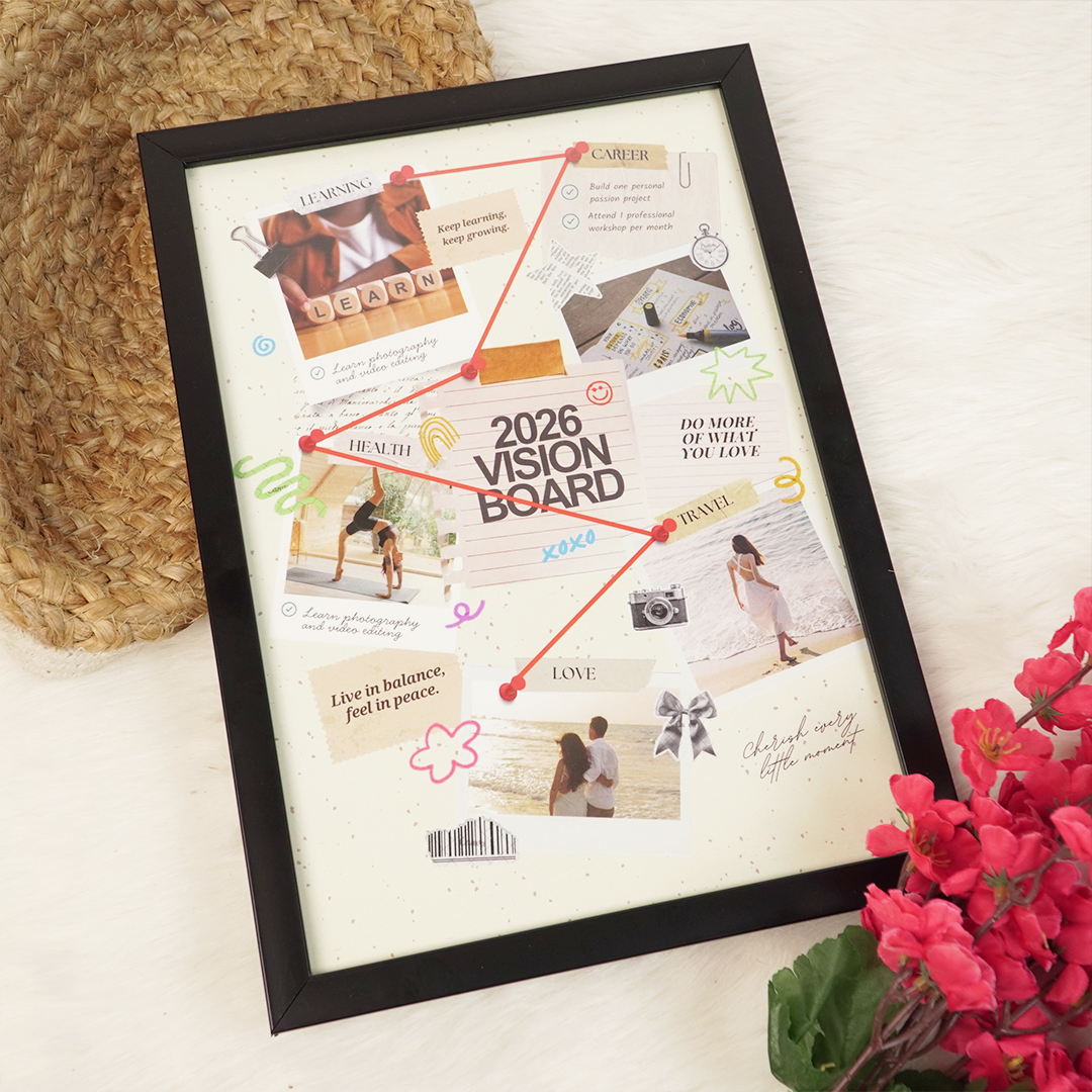 2026 Vision Board Frame | Motivational Goal Planner Wall Frame