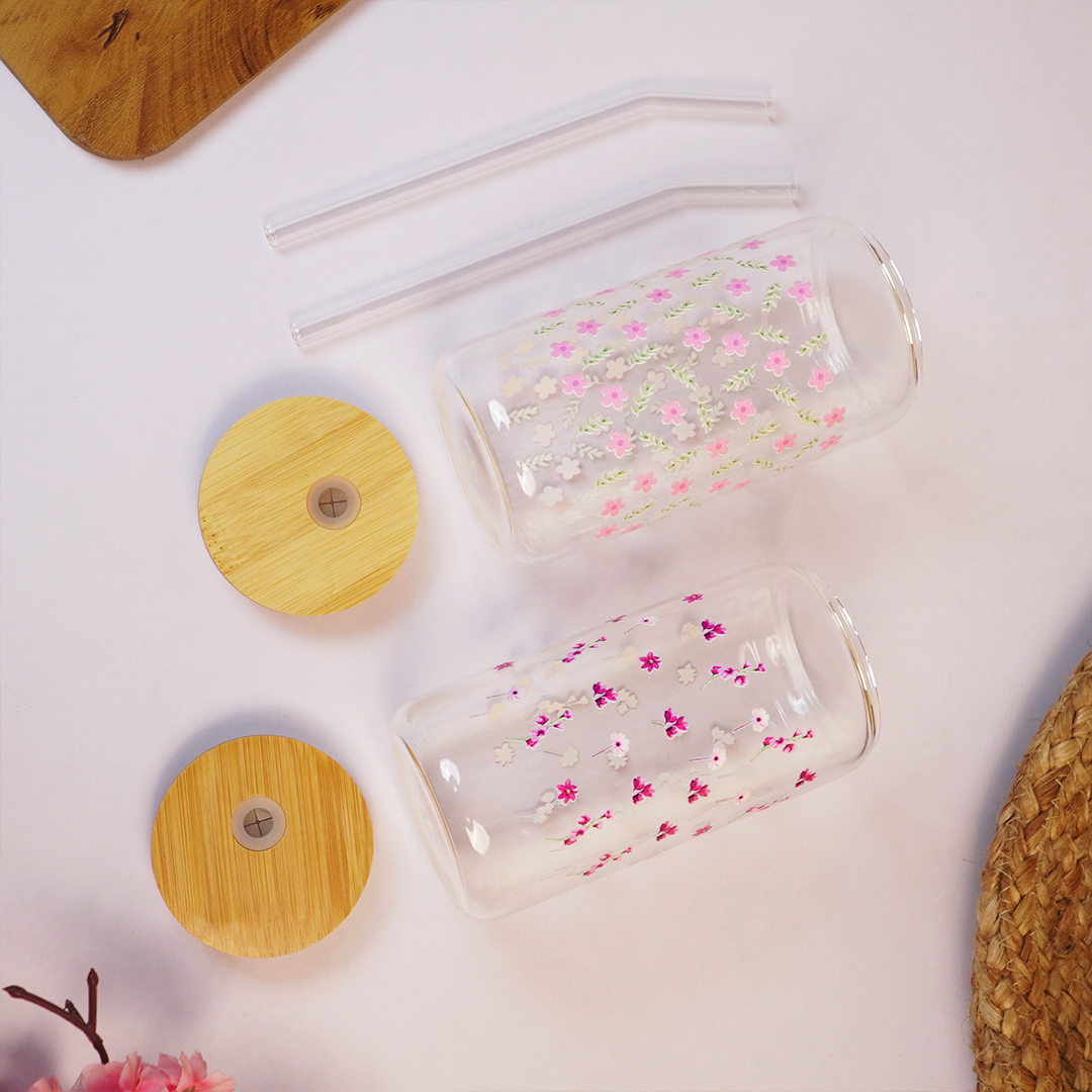 Set-2 Cute Reusable Water Glass