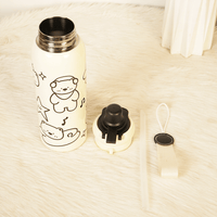 Happy Bear Stainless Steel Water Bottle - Memories InsiteHAPPY BLACK BEAR SHIPPER BOTTLE - 650 ML