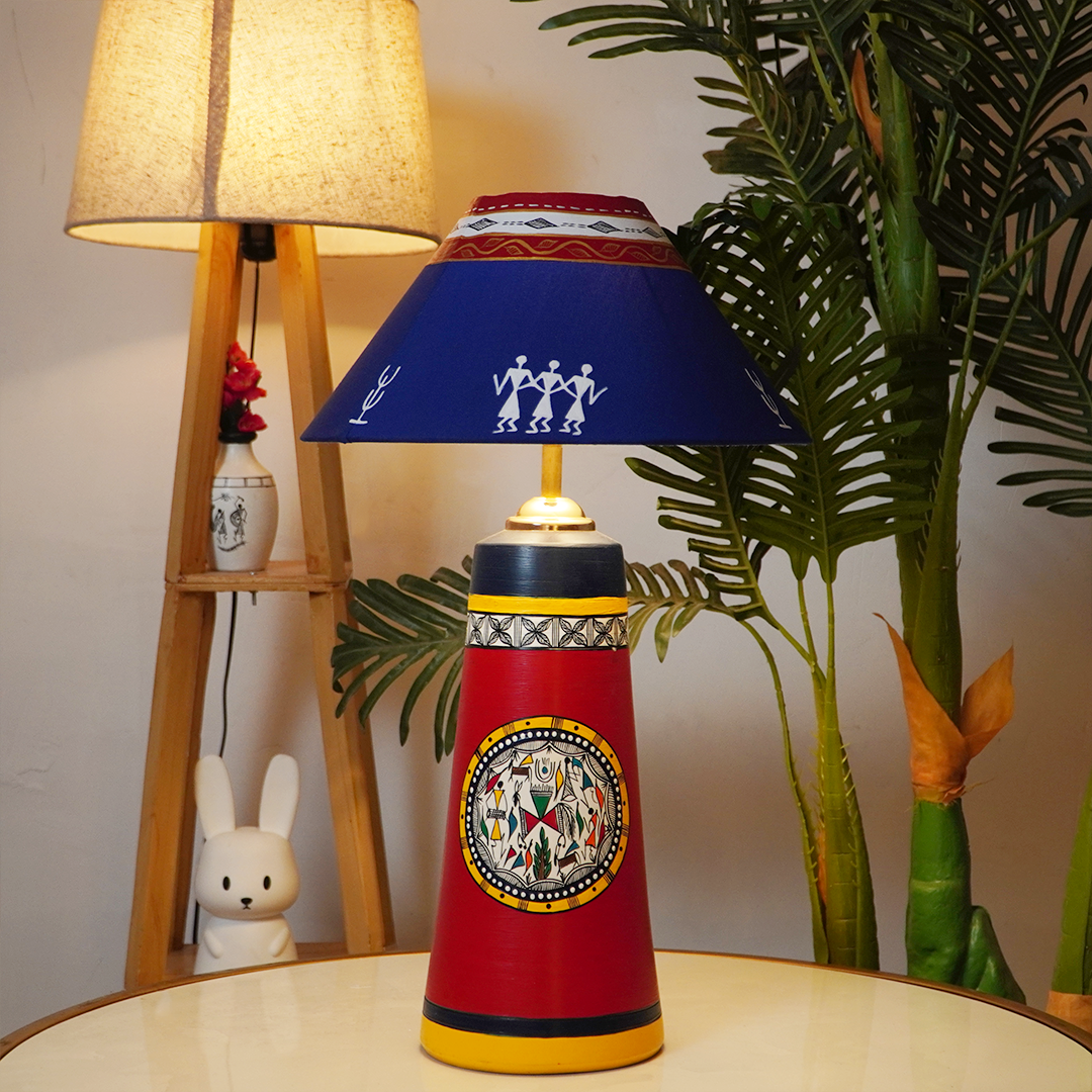 AuraNest Modern Tribal Lamp – Minimal Elegance with Cultural Charm