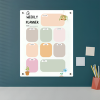 Acrylic Milky Weekly Planner Board – Pastel Design with Notes & Reminder Section