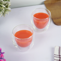 Double Wall Glass Cups | Heat Resistant Clear Glass for Coffee, Tea & Drinks