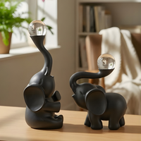 EleGlow™ Elephant Decor Showpiece – Modern Resin Art Sculpture with Light Accent set