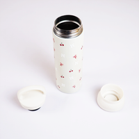 Cherry Charm Water Bottle – Stay Fresh in Style-White