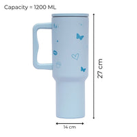 FlutterBloom™ Pastel Butterfly Travel Tumbler