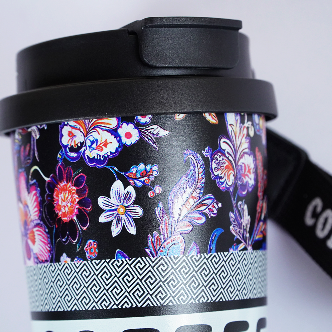 Floral Print Coffee Travel Tumbler