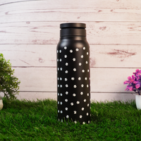 Black Paw Print Stainless Steel Water Bottle