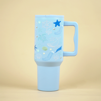 Aqua Marine Insulated Tumbler — Leakproof & Insulated (Sky Blue)