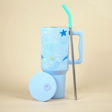 Sky Blue Aqua Marine Insulated Tumbler